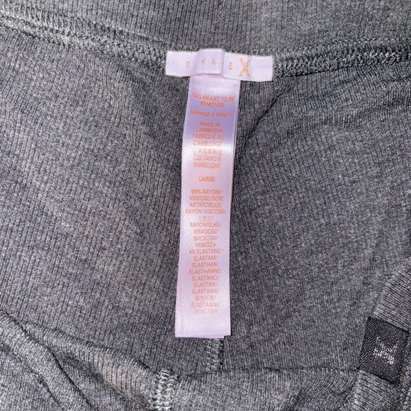 SavageXFenty Gray Cropped Top and Shorts Lounge Set Large - Picture 3 of 4